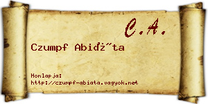 Czumpf Abiáta névjegykártya